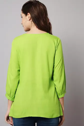 Fluorescent Green A-line Top