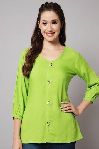 Fluorescent Green A-line Top
