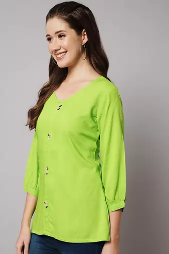 Fluorescent Green A-line Top