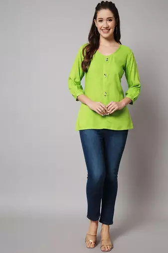 Fluorescent Green A-line Top