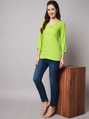 Fluorescent Green A-line Top 5