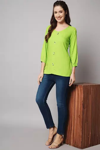 Fluorescent Green A-line Top