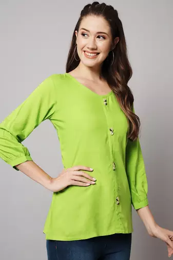 Fluorescent Green A-line Top