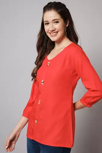 Red- Orange A-line Top