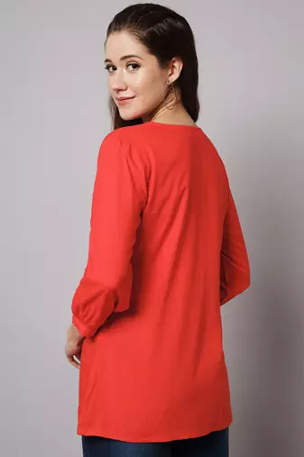 Red- Orange A-line Top