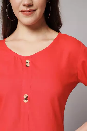 Red- Orange A-line Top
