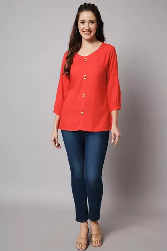 Red- Orange A-line Top