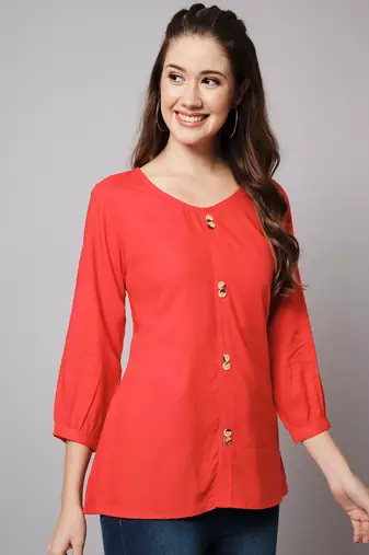 Red- Orange A-line Top