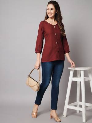 Maroon A-line Top 1