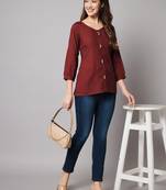 Maroon A-line Top