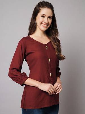 Maroon A-line Top 2