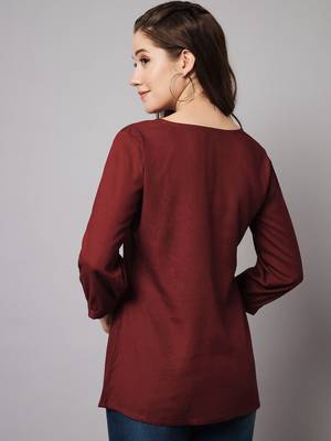 Maroon A-line Top 3