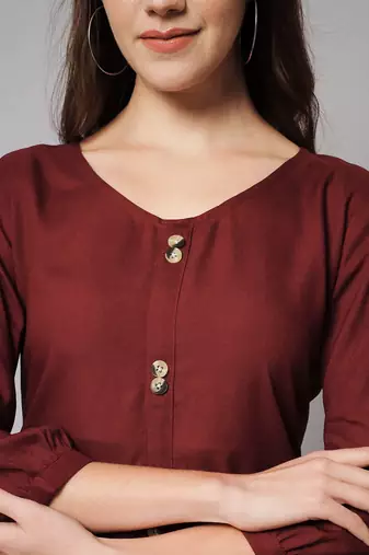 Maroon A-line Top