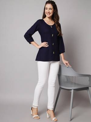 Navy Blue A-line Top 1