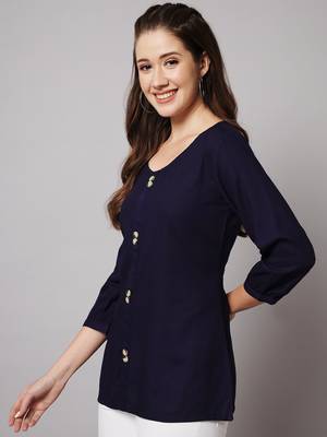 Navy Blue A-line Top 2