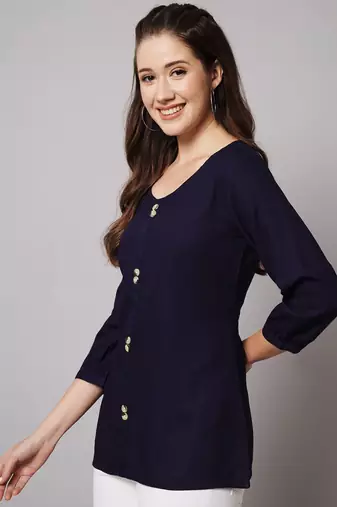 Navy Blue A-line Top