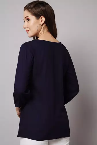 Navy Blue A-line Top