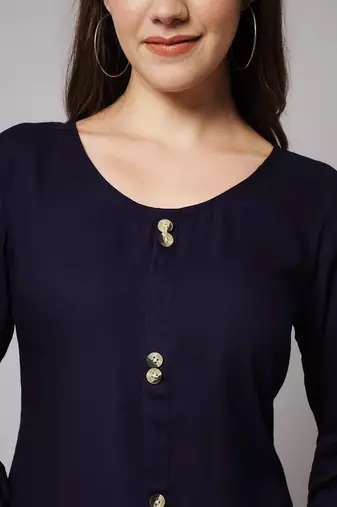 Navy Blue A-line Top