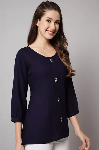 Navy Blue A-line Top