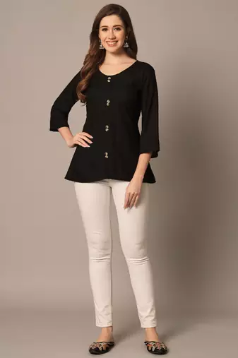 Black A-line Top