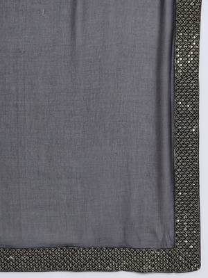 Black Embroidered Kurta Set with Dupatta 8