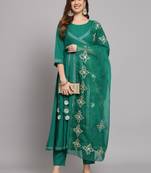 Teal Green Anarkali Kurta Set with Dupatta