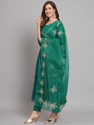 Teal Green Anarkali Kurta Set with Dupatta 2
