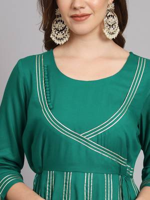 Teal Green Anarkali Kurta Set with Dupatta 4