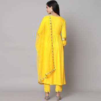 Mango Yellow Flared Suit Set with Dupatta 3
