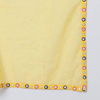Mango Yellow Flared Suit Set with Dupatta 8