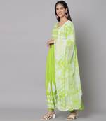 Lime Green Flared Suit Set with Dupatta