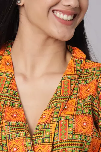 Multicolored Ethnic Print Co-ord Set for Women