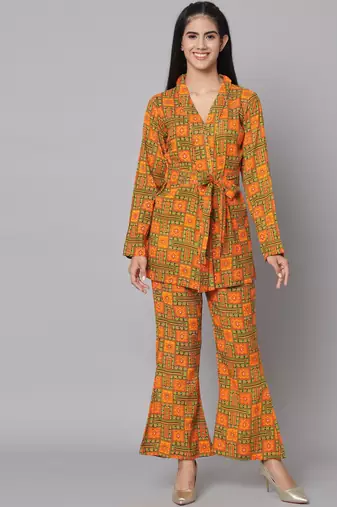 Multicolored Ethnic Print Co-ord Set for Women