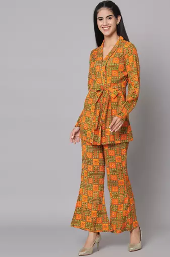 Multicolored Ethnic Print Co-ord Set for Women