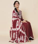 Brown Embroidered Anarkali Suit Set with Dupatta