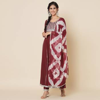 Brown Embroidered Anarkali Suit Set with Dupatta 2