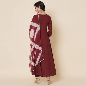 Brown Embroidered Anarkali Suit Set with Dupatta 3