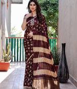 MAROON BANDHEJ SILK TRENDY SAREE