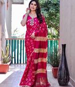 RANI PINK BANDHEJ SILK TRENDY SAREE