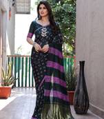 GREEN BANDHEJ SILK TRENDY SAREE