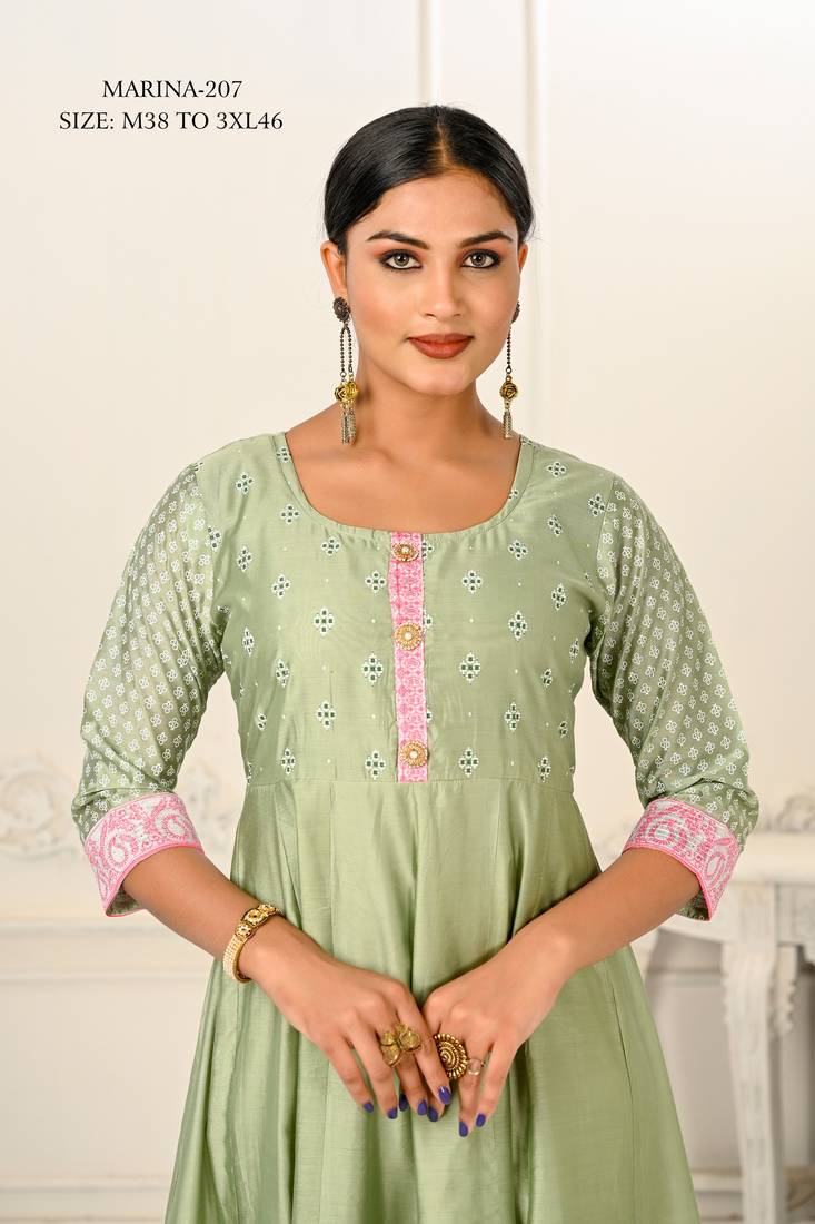 WOMEN COTTON HAND PRINT LIGHT EMBAROIDERY WORK KURTIS