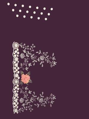 Purple resham embroidery border georgette saree with blouse 3