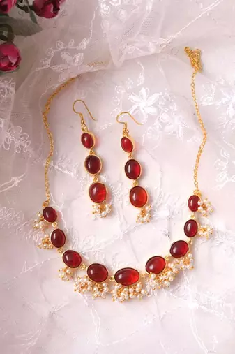Lakshmi Ruby Necklace Set
