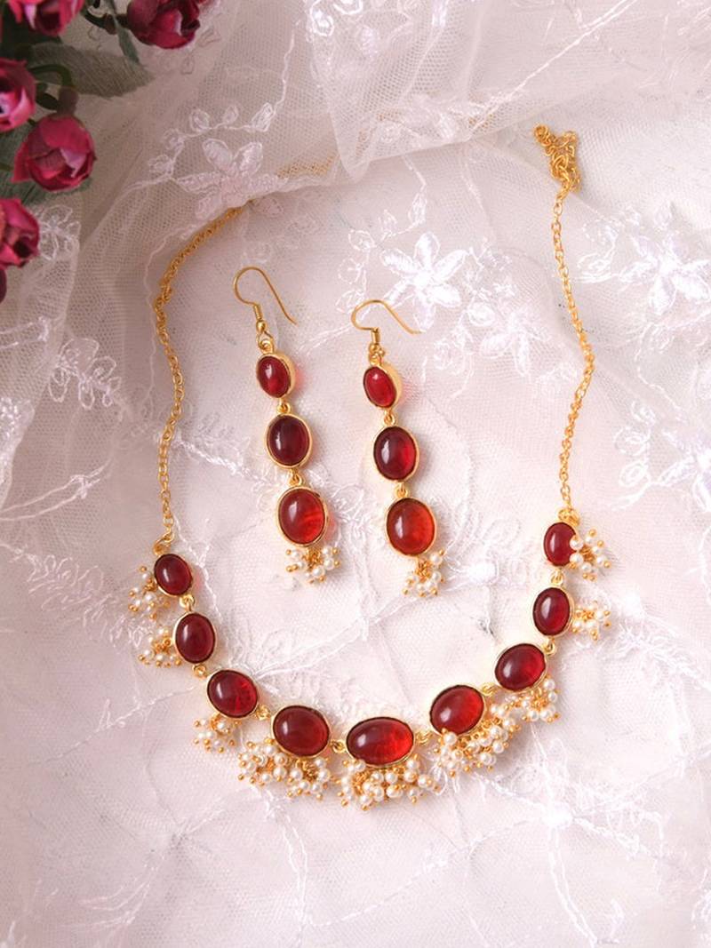 Lakshmi Ruby Necklace Set