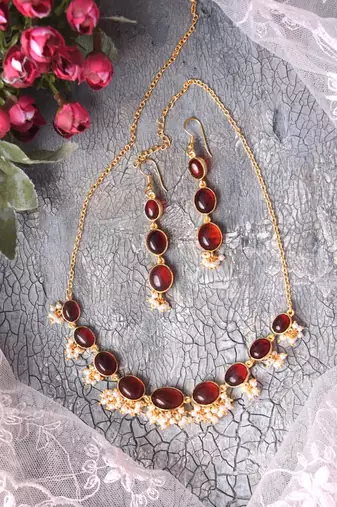 Lakshmi Ruby Necklace Set