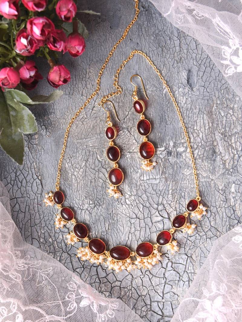 Lakshmi Ruby Necklace Set