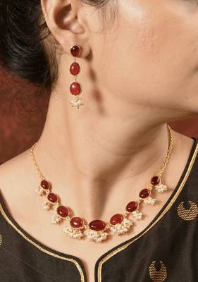 Lakshmi Ruby Necklace Set 4