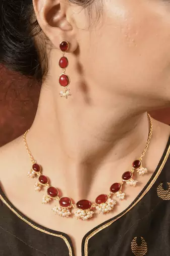 Lakshmi Ruby Necklace Set