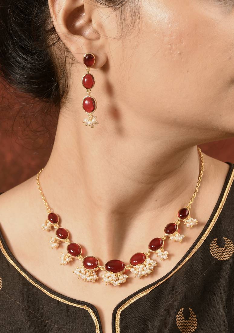Lakshmi Ruby Necklace Set