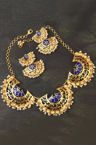 Maharani Necklace with Marigold Duet Earrings